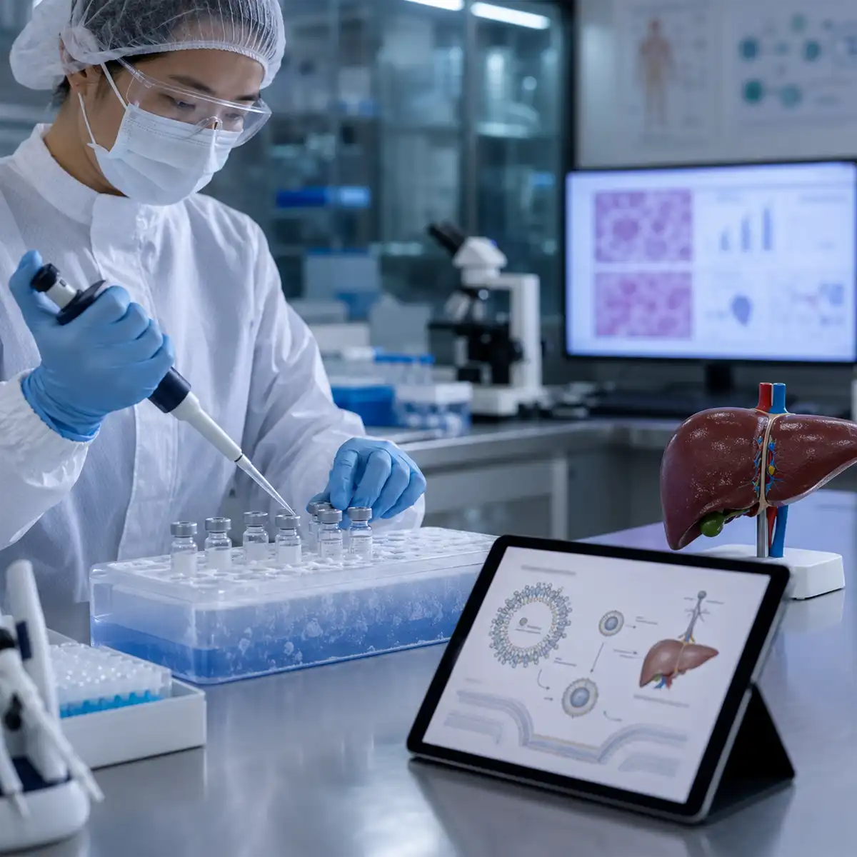 Clinical data chart showing durable suppression of transthyretin levels at 24 months following in vivo CRISPR gene editing therapy in amyloidosis trial