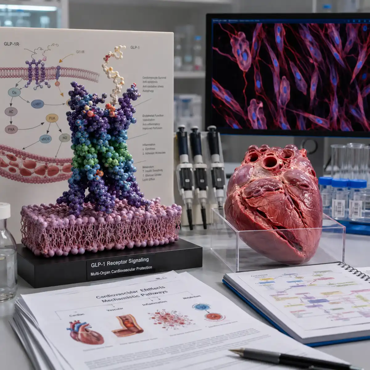 UK GLP-1 Prescribing Indications Overview Infographic summarising UK MHRA-licensed indications for GLP-1 receptor agonists including semaglutide and liraglutide for cardiovascular risk reduction